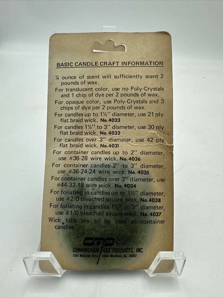 Candle Craft 6 Avocado Candle Dye Melts For Coloring Wax - NIP 4067 - Image 2 of 2