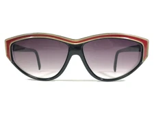 Vintage Cebe Sunglasses Black Geometric Frames with Purple Gradient Lenses