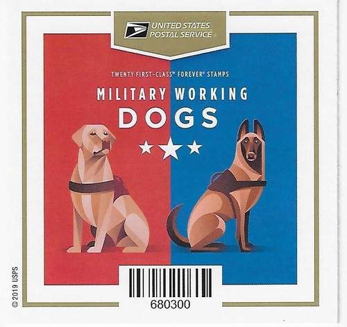 US Military Working Dogs Forever Stamps Folded Sheet Scott #5405-5408 - Picture 2 of 2