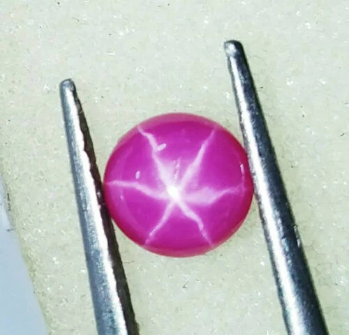 Natural 6 Rays Star Ruby 0.75 to 0.85 Ct Certified Loose Gemstone With Free Gift - Picture 6 of 8