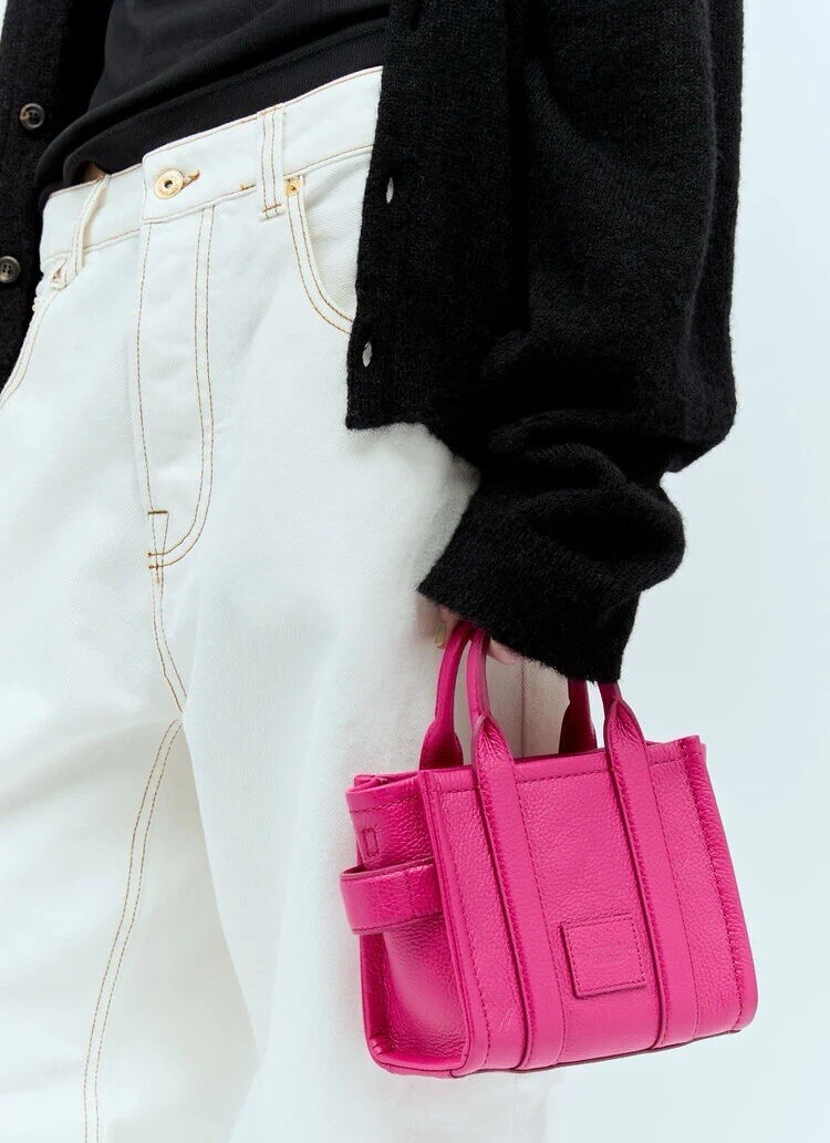 ★TOUT Y EST★ St Marc the Mini Top HandleLIPSTICK PINK MBBA NWT {Marc Jacobs} The Leather MINI Tote Bag #955 LIPSTICK