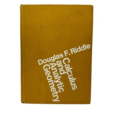 Vtg 1970 Calculus and Analytic Geometry Textbook Douglas Riddle Wadsworth Pub