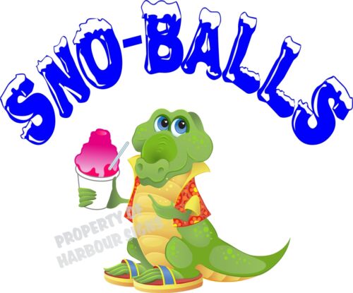 Sno-Balls Decal 14" Shaved Ice Snow Cones Concession Trailer Cart Vinyl Sticker - Picture 1 of 3