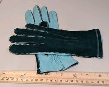 Vintage Lilly Dache Ladies Gloves Green/Blue Size 7