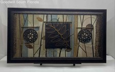 Framed Decorative Rectangle Shape Wall Artwork With Leaf Design