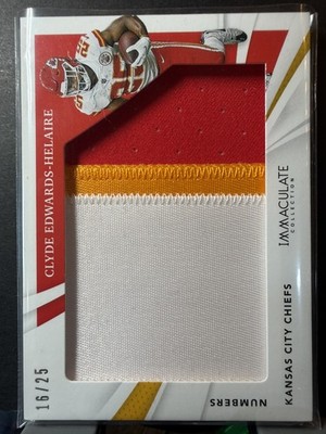2021 Immaculate Collection Numbers Clyde Edwards-Helaire Patch  #16/25 KC CHIEFS