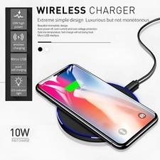 Wireless Fast Charger Charging Pad Dock for Samsung iPhone Android Cell Phone