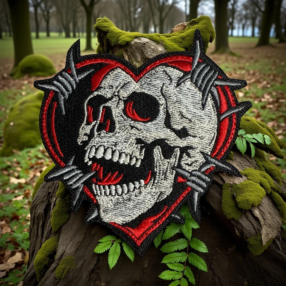 Skull of Love and Pain Embroidery Patch 3.83" X 3.99" - Image 4 of 4