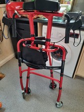Red Upright Rollator Mobility Walker Lightweight with Arm Support & 4 Wheels 