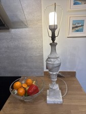 Neo Classical Urn Form Spanish Alabaster Table Lamp LARGE On Square Plinth