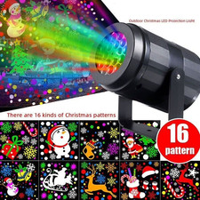 16 Patterns LED Christmas Projector Moving Light Indoor Outdoor Xmas Decor