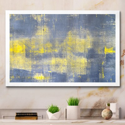 Designart ''Colorfields In Shades Of Grey And Yellow'' Modern