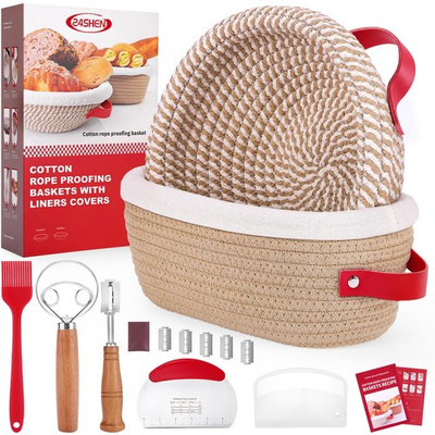 #ad Sourdough Starter Kit Bread Baking Supplies Banneton Basket Scoring Tool $17.21