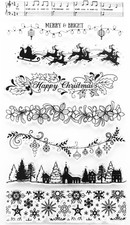 Christmas Snowflakes Borders Clear Stamps for Card Making or Journaling Christma