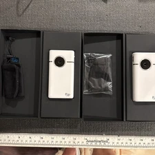 2 Flip Video Slide HD Camcorders S1240 Camera, Not Taking Charge)Exc Condition.