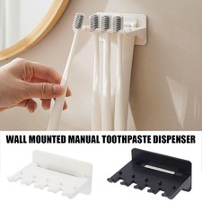 Wall Mounted Non Perforated Toothbrush Storage Rack, Toothbrush Toothpaste 