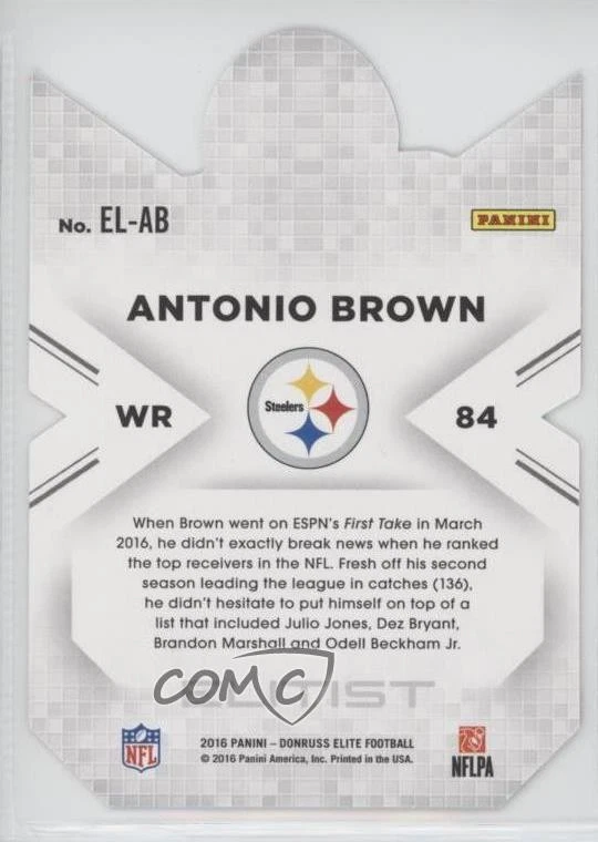 2016 Donruss Elite Elitist Antonio Brown #EL-AB - Image 2 of 2