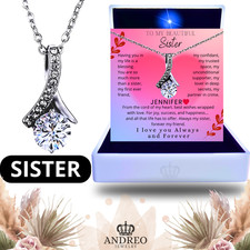 Teardrop CUSTOM Sister Necklace Gift Ideas Birthday Gifts for Women ANDREO