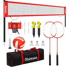 20Ft Volleyball & Badminton Combo Net Set Outdoor for Backyard Beach with Adjust
