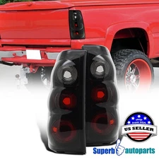 Fits 2003-2006 Silverado 1500 2500 HD Tail Light Glossy Black Smoke 03-06