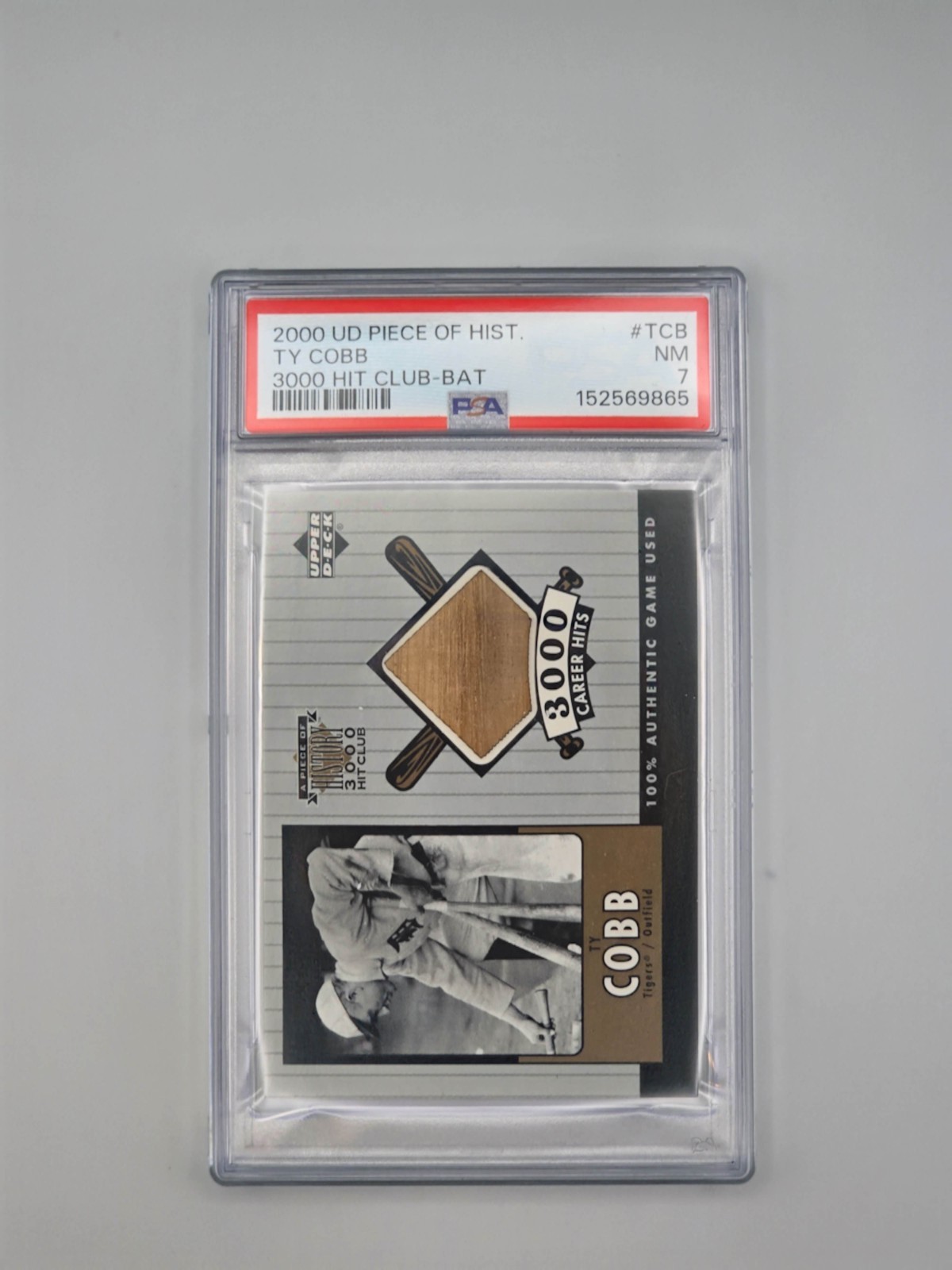 2000 Upper Deck - A Piece of History 3000 Hit Club bat Ty Cobb PSA 7 view 1