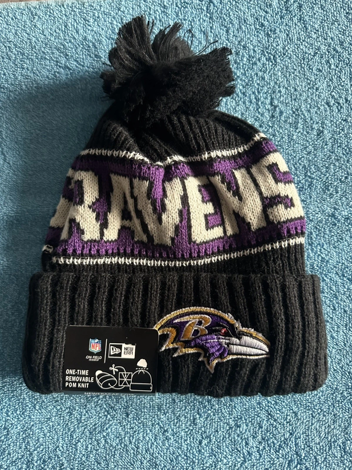 Baltimore Ravens NFL Bobble Hat Beanie Team Logo Multi Colored