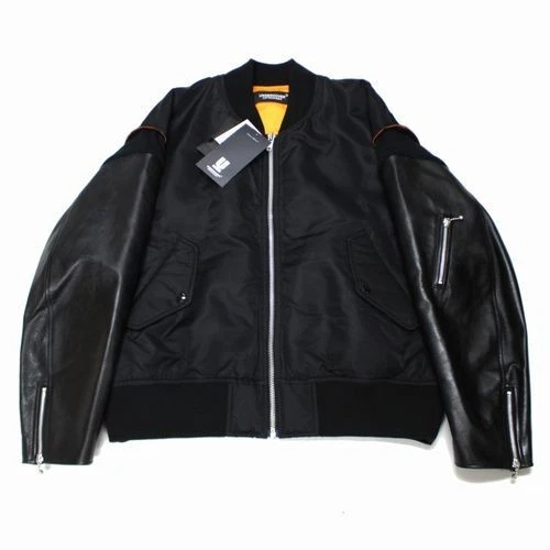UNDERCOVER Giacca MA 1 usata 2024 AW sottocoperta pelle maniche esterno uomo taglia 3 nera