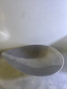 Midcentury NAMBE Abstract Teardrop #519 Dish Metal Bowl 12x9x2.5 In Metal Alloy