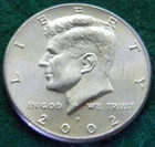 Photo of a 2002-P Kennedy Half Dollar from an eBay sale