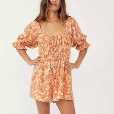 NEW Free People Size Small Show Me Love Romper Smocked Boho Festival Hippie $148