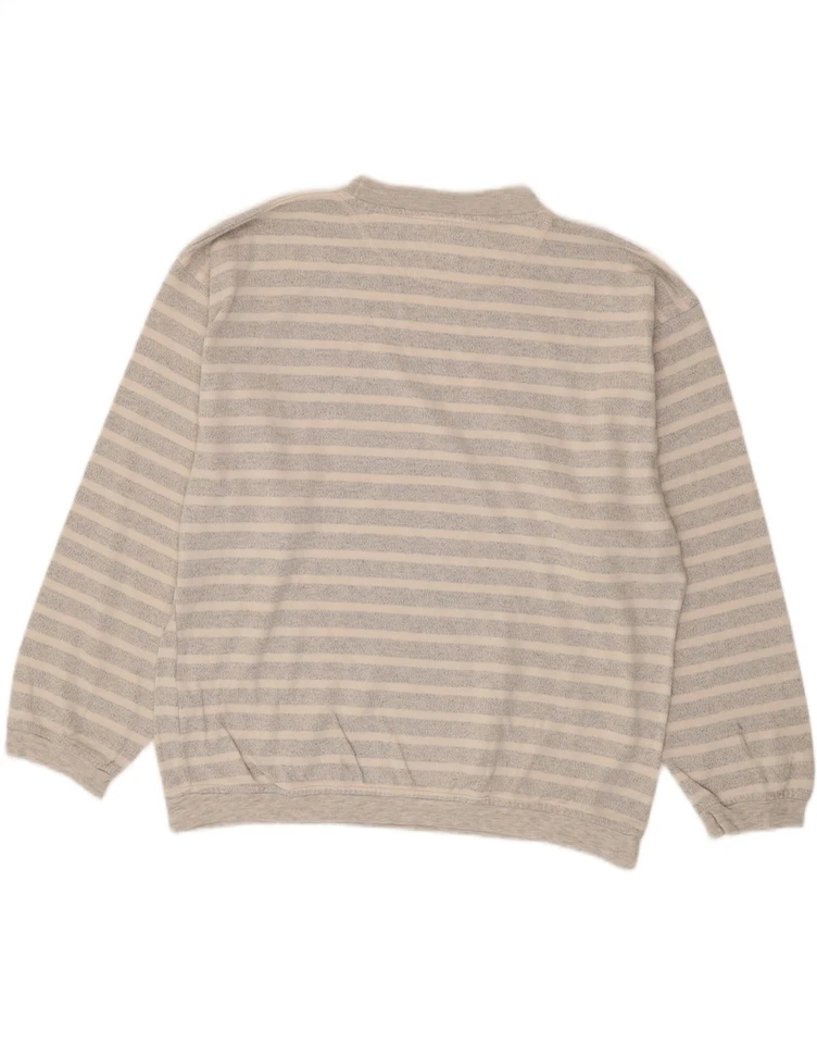 TOM TAILOR Womens Oversized Sweatshirt Jumper UK 14 Medium Grey Striped CZ12 Foto 2 de 3