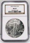 1987 $1 American Eagle NGC MS69 1 oz .999 Fine Silver US Bullion Coin