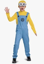 Bob Minions Costume for Kids, Official Minion Jumpsuit Outfit, Goggles, Hat