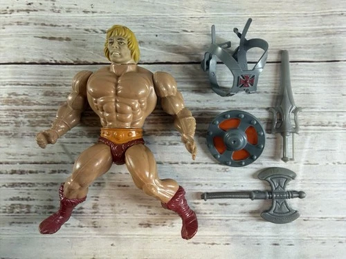 Vintage 1982 MOTU He-Man Mexico Figure 100% Complete USA WEAPONS