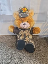 Vintage Bass Pro Shops Fishing Teddy Bear Plush Camouflage JRL Toys 1986 Rare