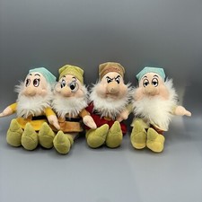 Disney Snow White Seven Dwarfs Plush Lot of 4 Sleepy Grumpy Doc Bashful