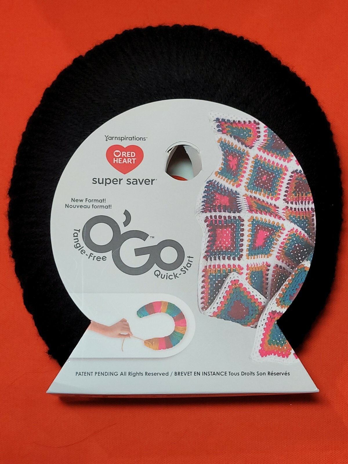 Red Heart Super Saver O'Go Yarn- Black -E551-7120 Acrylic Tangle Free