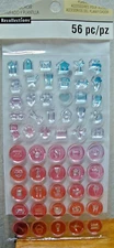 56pc Scrapbooking 3-D Stickers RECOLLECTIONS 56pc Small Round Various Themes 953
