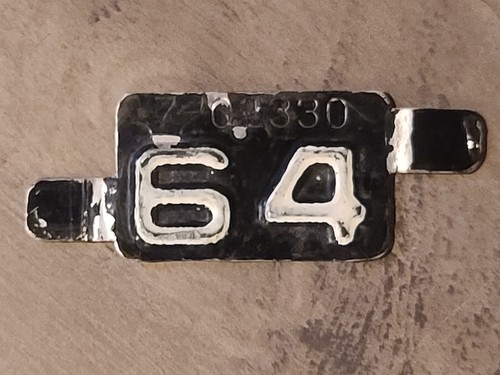 Vintage Small Black Metal License Plate TAB Tag 64 - Picture 3 of 12