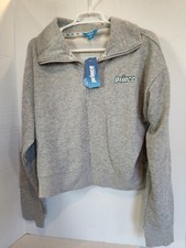NWT Prince Pickleball Women's Cropped 1/4 Zip Pullover Sweatshirt Grey Size XL
