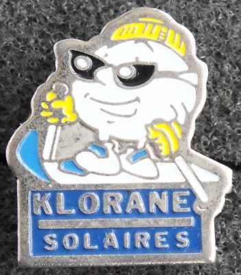 VINTAGE KLORANE SOLAIRES FRANZÖSISCHES ABZEICHEN ANSTECKNADEL METALL EMAILLE. TOP. UK VERSAND.