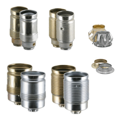 Metal socket lamp socket E27 / E14 - metal counter ring - metal spring ring