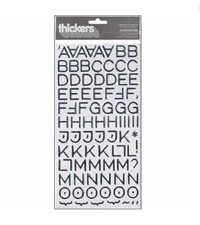 American Crafts Thickers Solid Silver Hardcover Foil Letter Stickers - 3 Pack