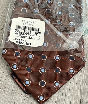 Jos. A Bank Executive Collection Dark Orange Brown Dots Silk Necktie New $69