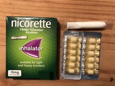 Nicorette Inhalator 15mg 12 Cartridges + Mouthpiece NO BOX Exp 2027 Quit Smoking
