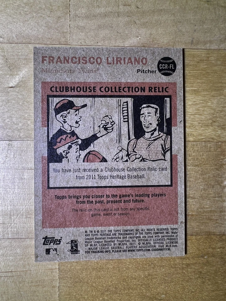 2011 Topps Heritage Clubhouse Collection Relic Francisco Liriano #CCR-FL - Image 2 of 2