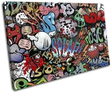Funky Abstract Urban Street Art Graffiti SINGLE CANVAS WALL ART Picture Print