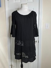 Staccato Womens Boho Mini Dress Size Small Bell Sleeves Gauzy Material