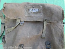Sac à dos tente tissu toile kaki ancien armée équipement militaire soldat  
