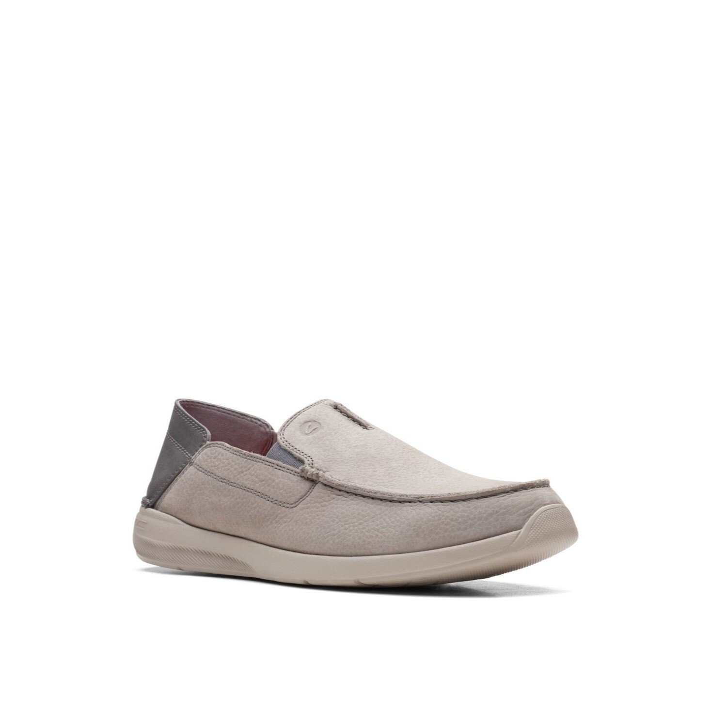 Clarks Men's Gorwin Step Slip on Loafer Shoes Light Gray, Size 11.5